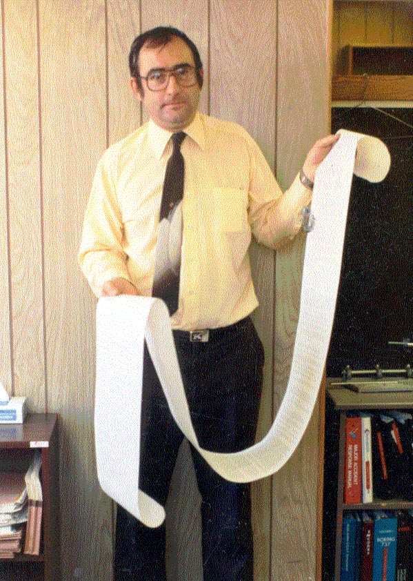 photo of Keith holding long message